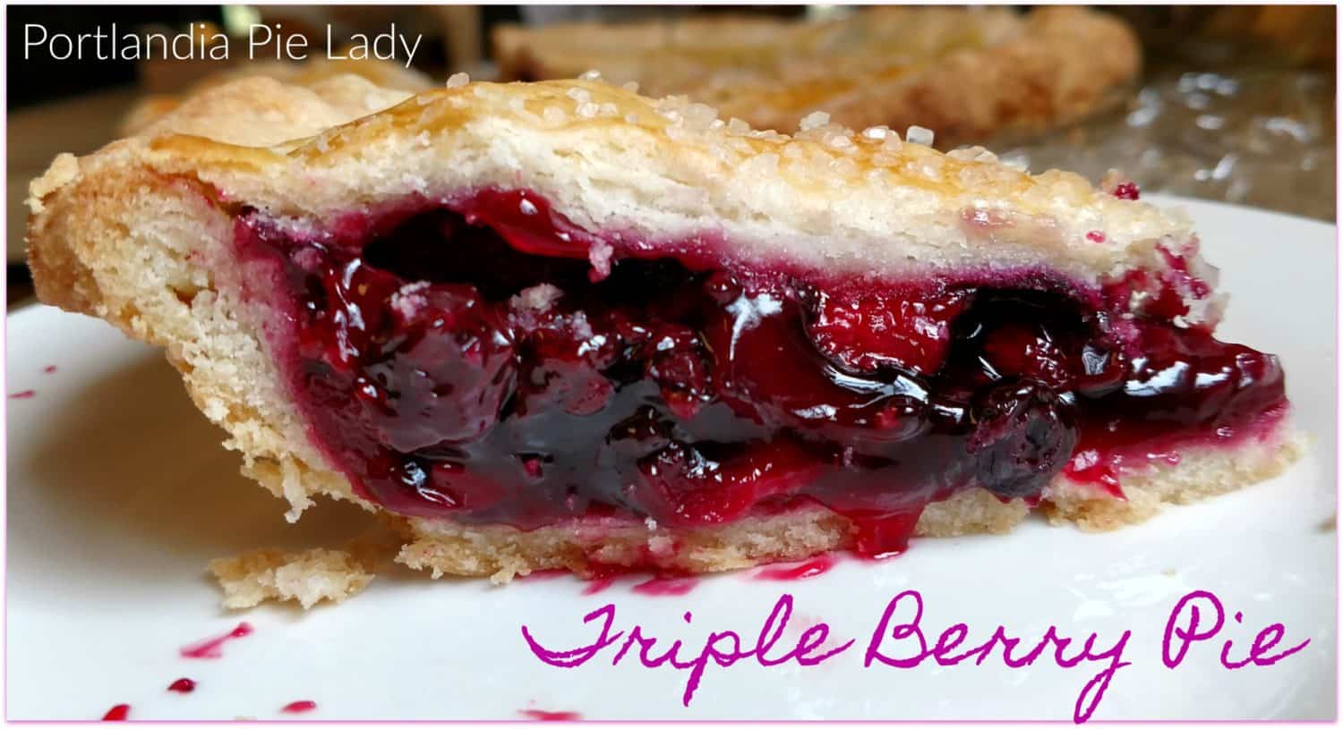 Triple Berry Pie captures that fresh-picked berry taste, perfectly baked filling in an ultra flaky crust; no watery runny berry pie ever again!