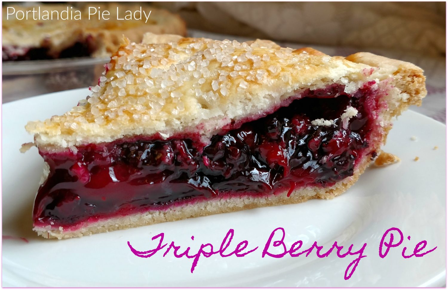 Triple Berry Pie captures that fresh-picked berry taste, perfectly baked filling in an ultra flaky crust; no watery runny berry pie ever again!