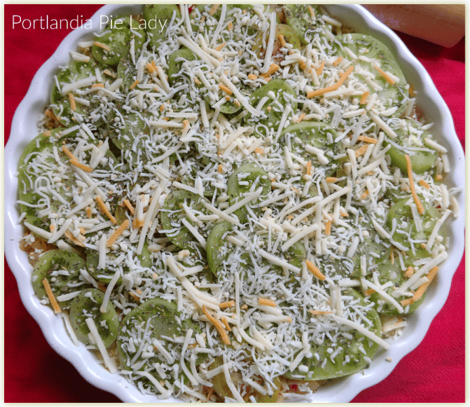 Fried Green Tomato Tart: Right before baking! 