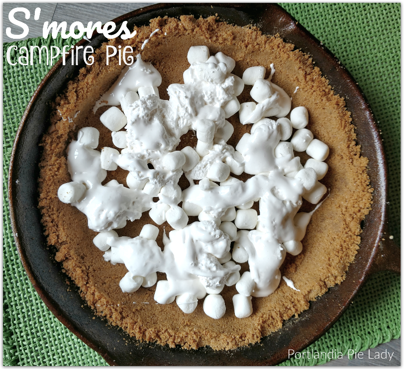 Gooey marshmallow filling, melty milk chocolate baked in a perfected graham cracker topping, baked in a cast iron skillet in the great indoors!