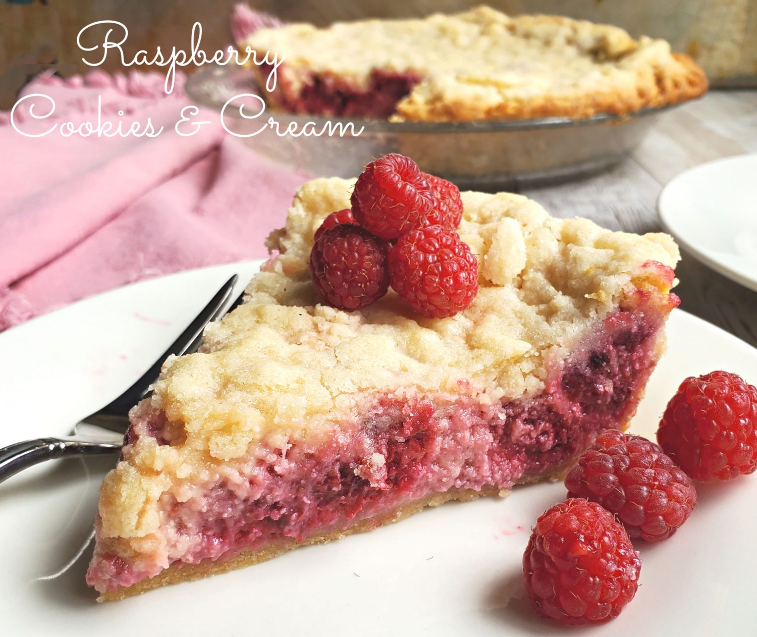 Raspberry Cookies & Cream: A creamy cheesecake-type filling with fresh raspberries that burst while baking, finished with a sugar cookie topping. 