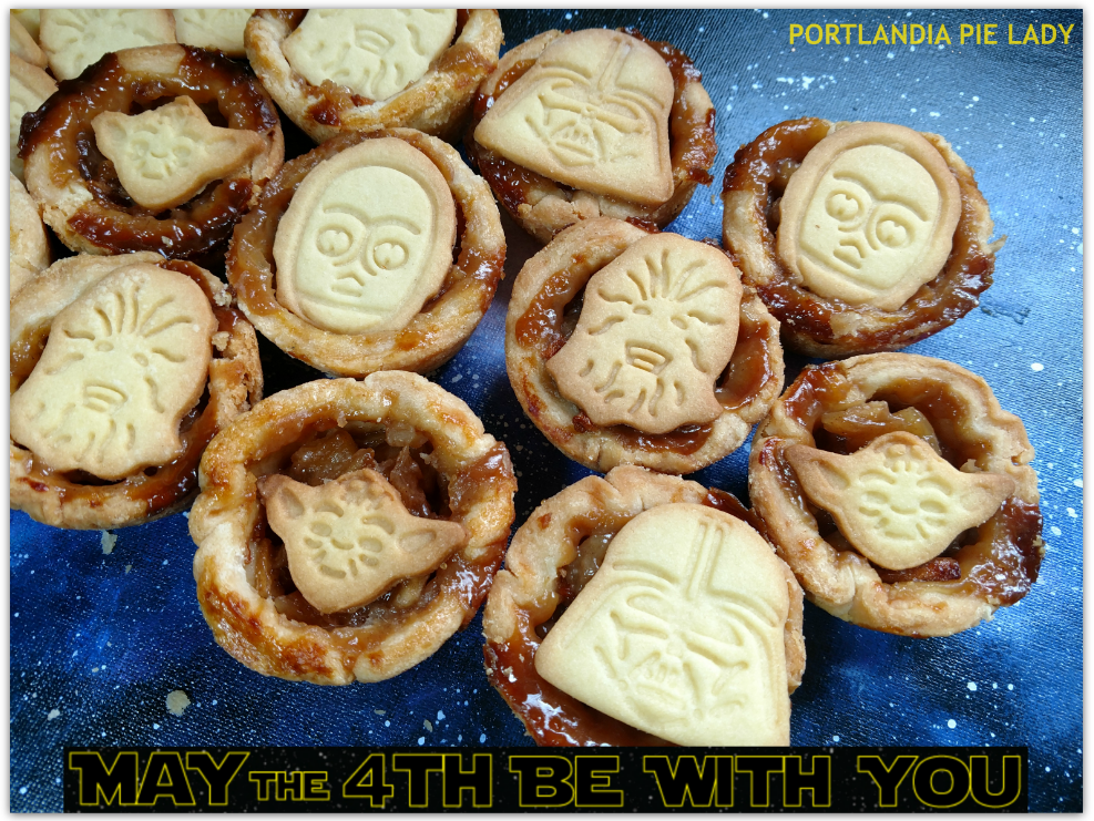 Tart crisp apples combined with a hint of cinnamon and luscious salted caramel sauce is the perfect way to harness your Jedi baking powers and get ready for your next intergalactic party in galaxy not so far away,and May the Fourth Be With You.