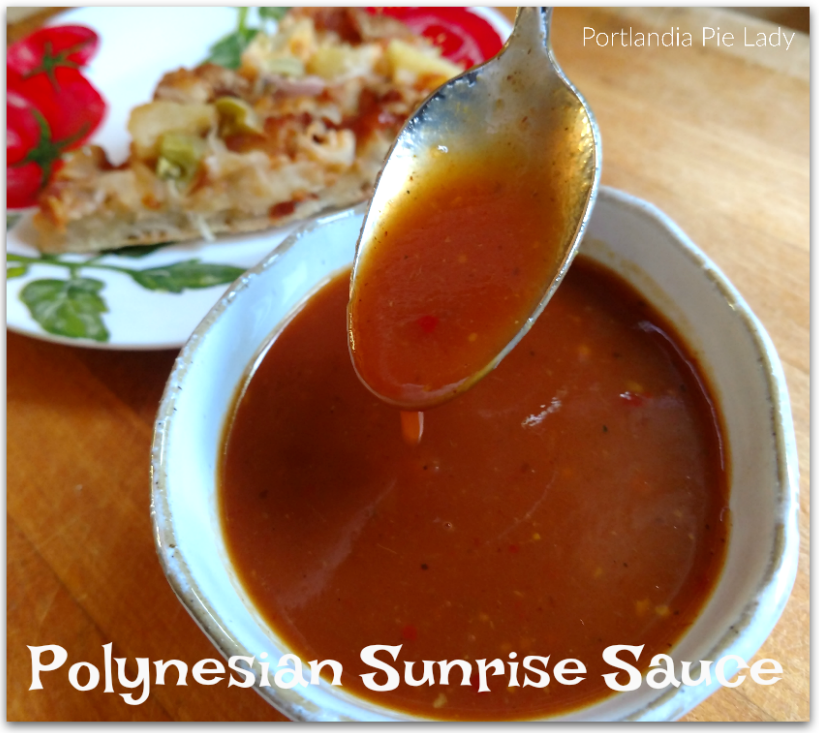 Polynesian Sunrise Sauce is a tropical sweet and zingy sauce perfect for dipping pizza, chicken & breadsticks, it may just be your new favorite!