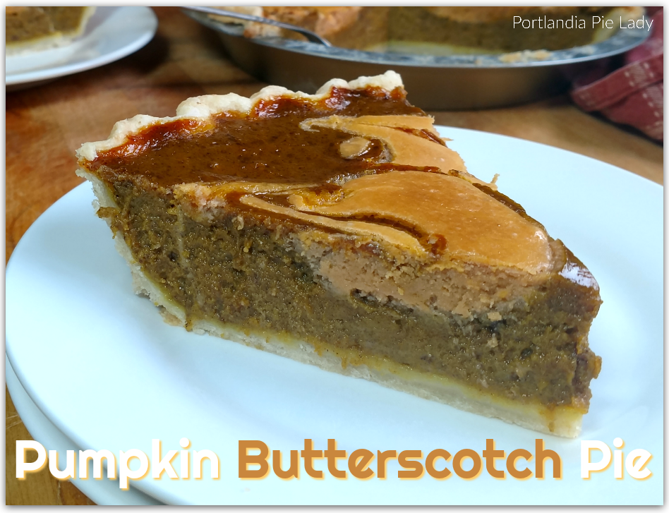 Pumpkin Butterscotch Pie: Pumpkin & Butterscotch lovers unite! Combine your favorite pumpkin pie with swirls of creamy butterscotch ready to be served at your next holiday feast!