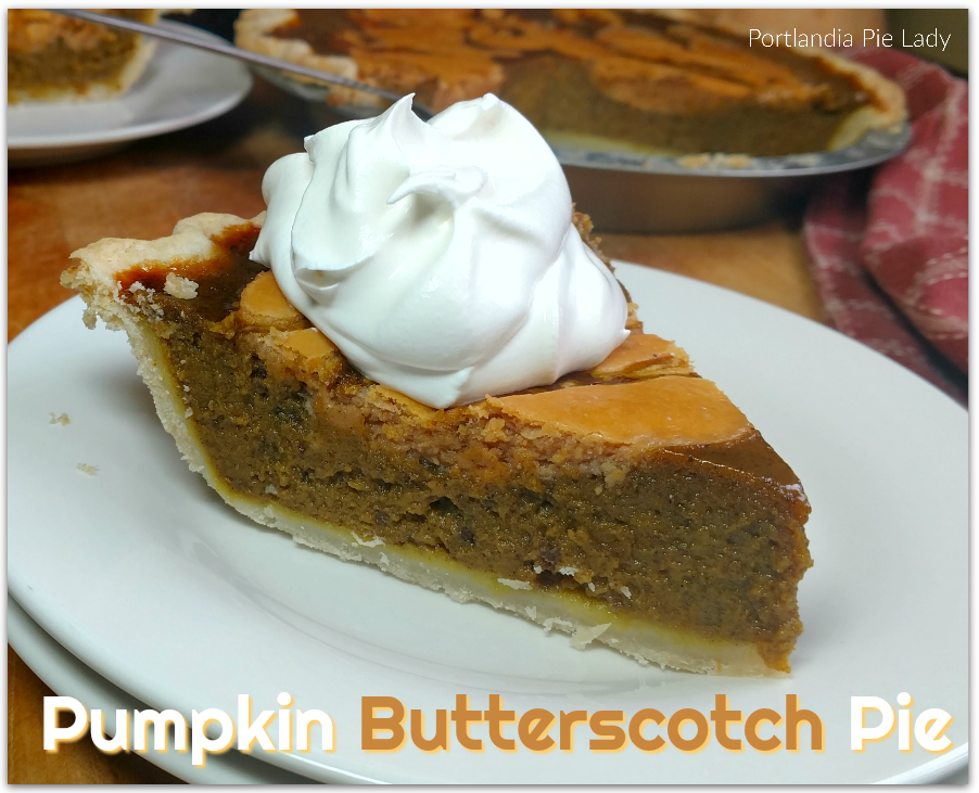 Pumpkin Butterscotch Pie: Pumpkin & Butterscotch lovers unite! Combine your favorite pumpkin pie with swirls of creamy butterscotch ready to be served at your next holiday feast!