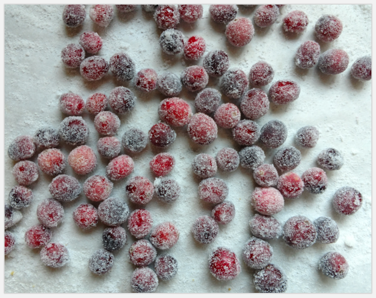 Sugared cranberries.