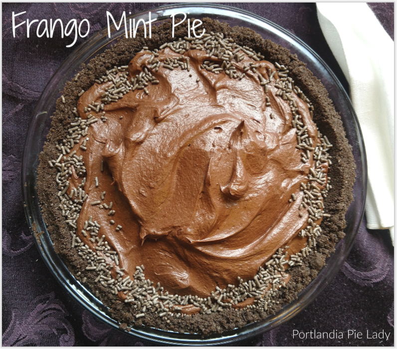Frango Mint Pie: Inspired by the department store Frango Mint Truffles.   Peppermint, Mint with pure vanilla makes this velvety smooth creamy pie diabolically delicious.