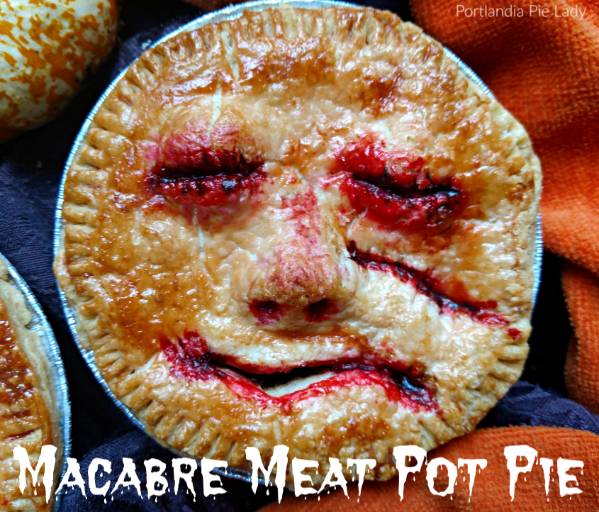 Macabre pies: Sirloin steak braised with rosemary and vegetables and baked inside a flaky English Wig crust, a perfect and very tasty savory Aussie Meat pot pie.