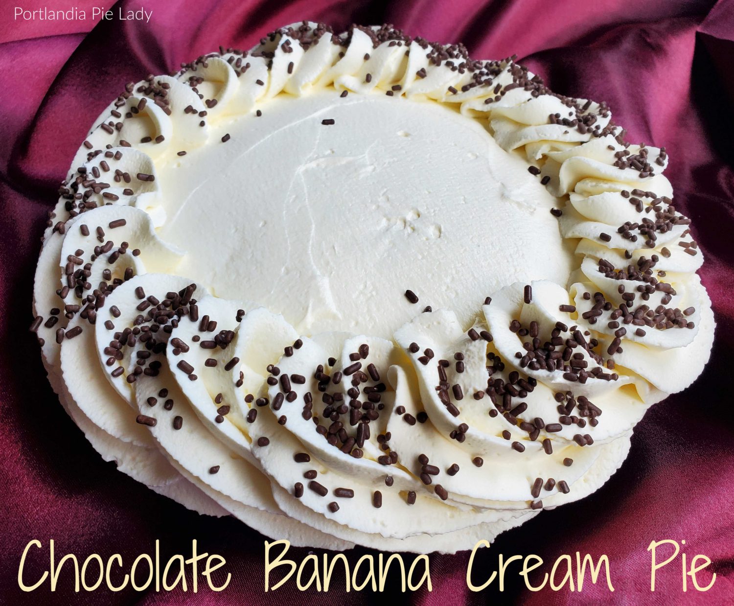Decadent chocolate & banana pastry cream loaded with fresh sliced bananas and smothered in homemade whipped cream, with a chocolate cookie crust of course.