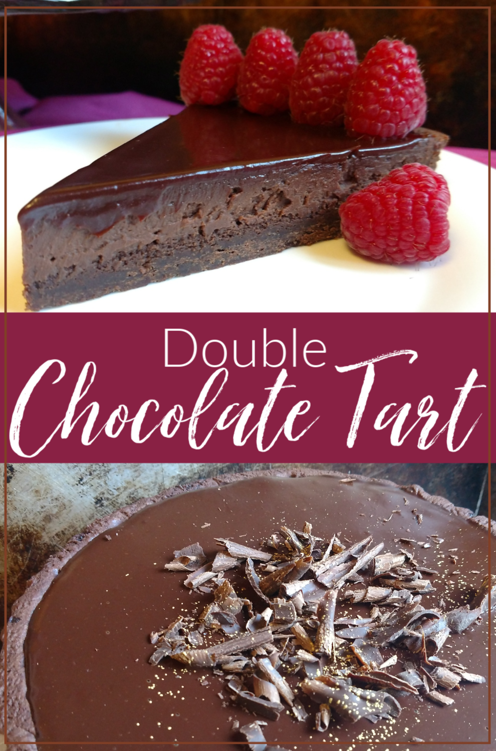 Silky melt in your mouth chocolate truffle filling in a dark chocolate crust, & a decadent ganache glaze. BAM! Your kitchen is now a swanky high-end bakery.