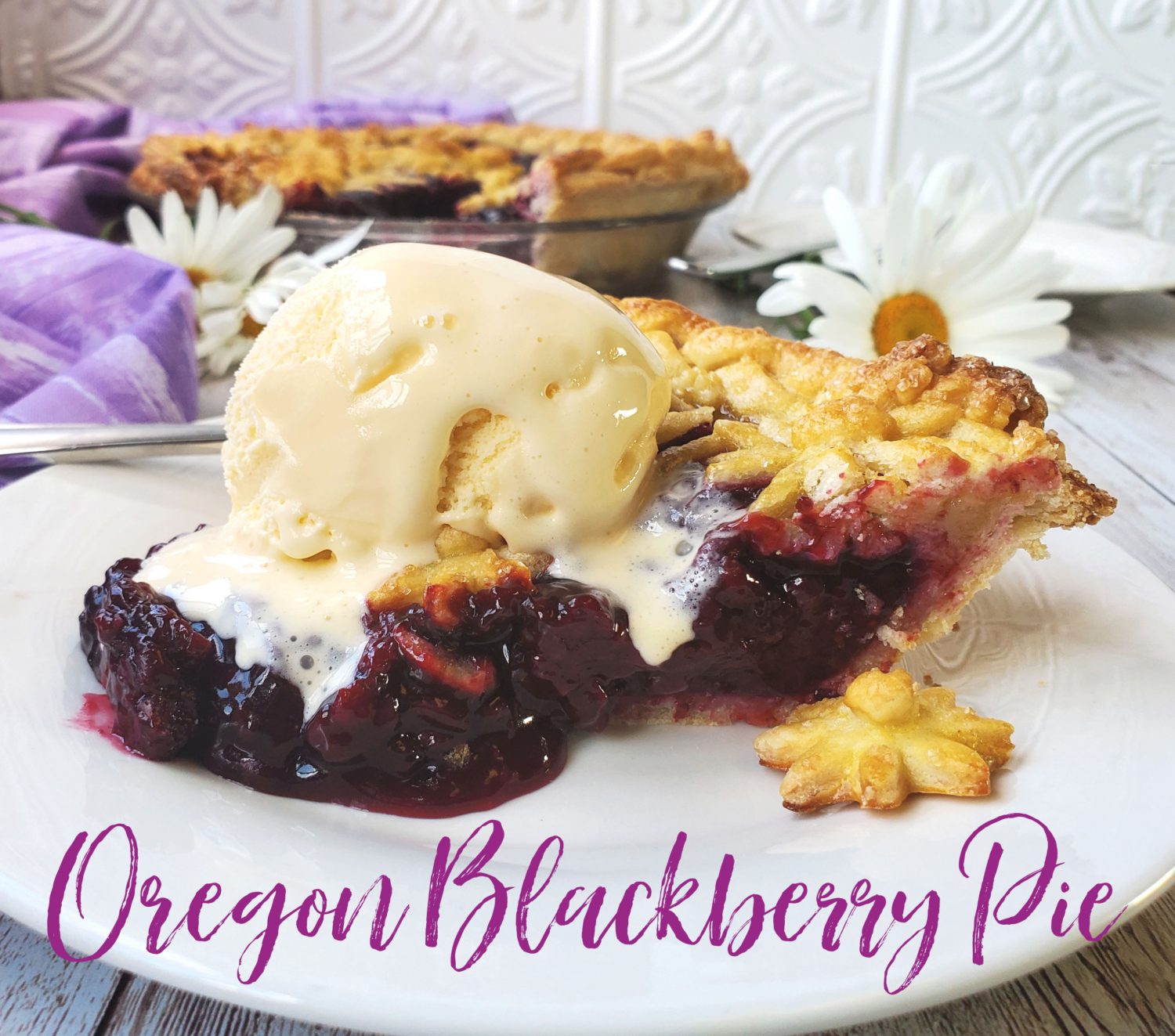 Oregon Blackberry Pie (aka Marionberry); best berries on the planet! Fresh picked blackberries baked in a super flaky crust: Very Berry-licious indeed.