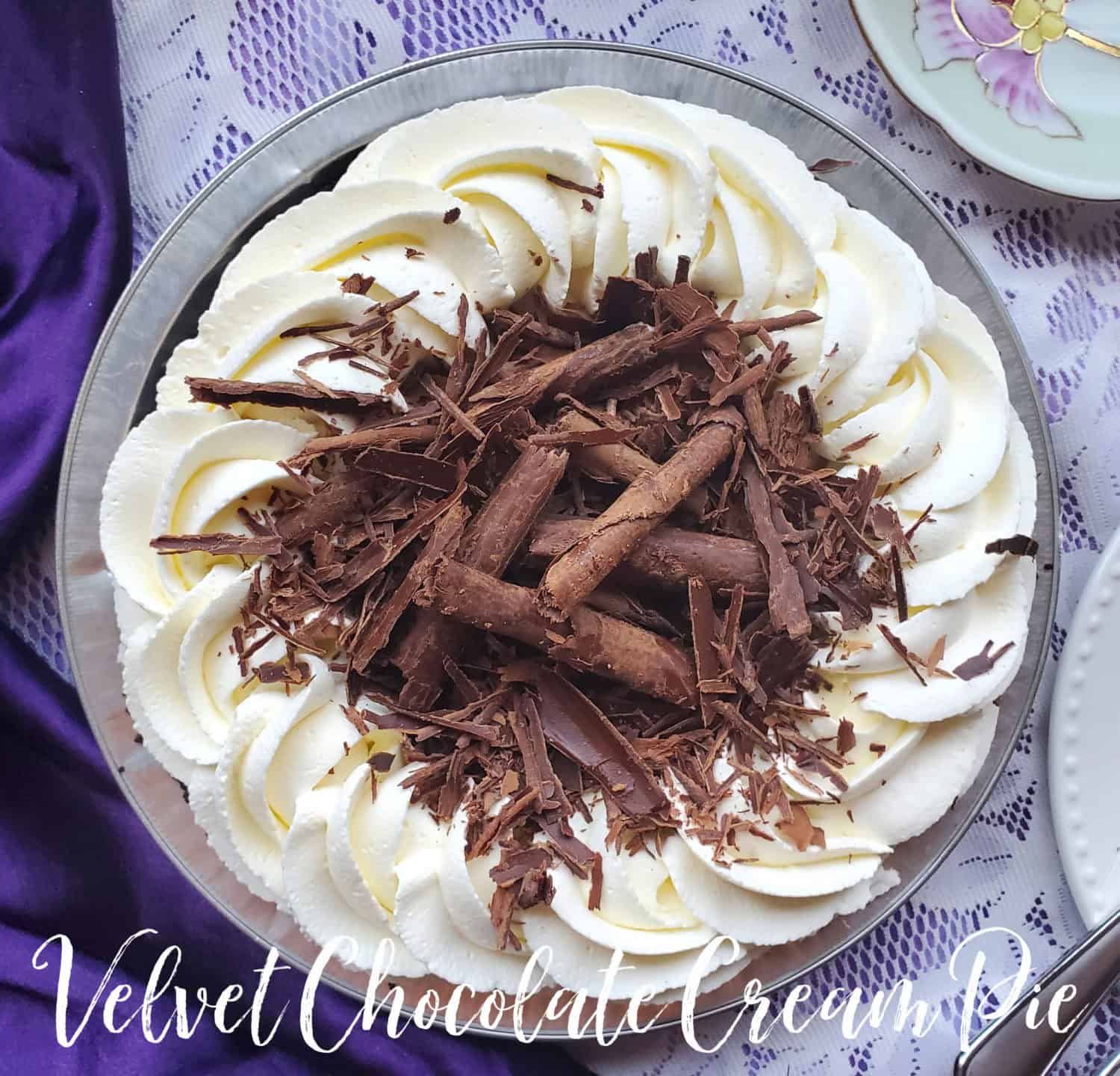 Velvet Chocolate Cream: Two varieties of decadent chocolate combined with cream transformed into a rich & creamy chocolate sinfully delicious cream pie. 