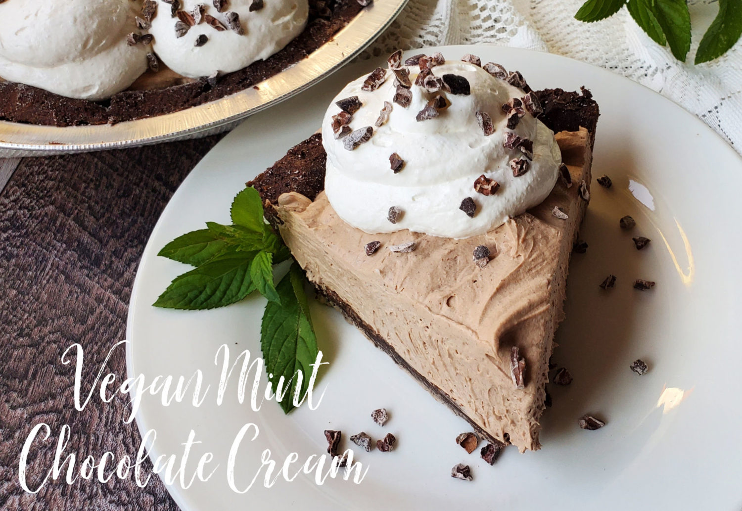 Vegan Mint Chocolate Cream Pie is a heavenly silky lightly sweetened creamy mint filling that tastes like anything but vegan.