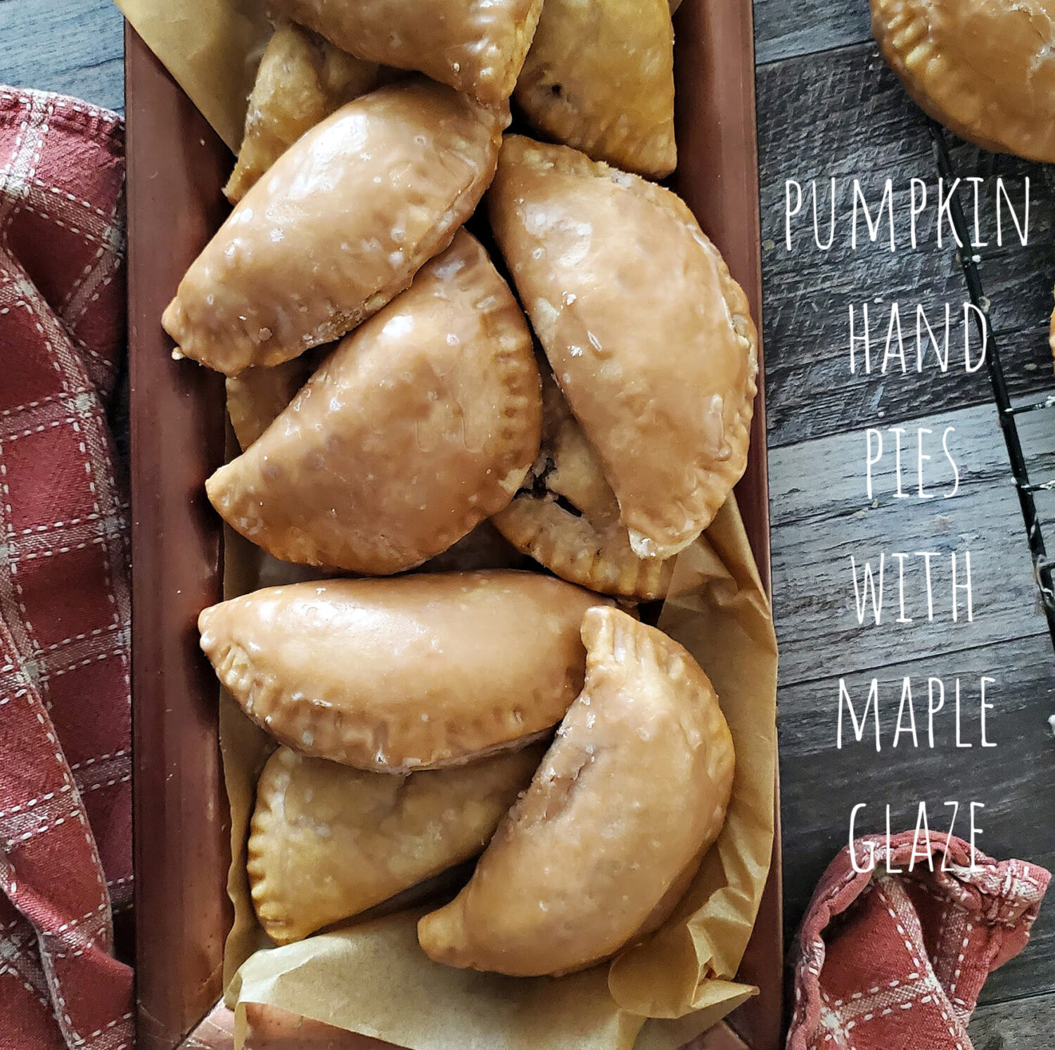 Spiced pumpkin pie filling baked in a buttery flaky crust, and maple glaze for a tasty hand-held dessert; autumn never tasted so good.