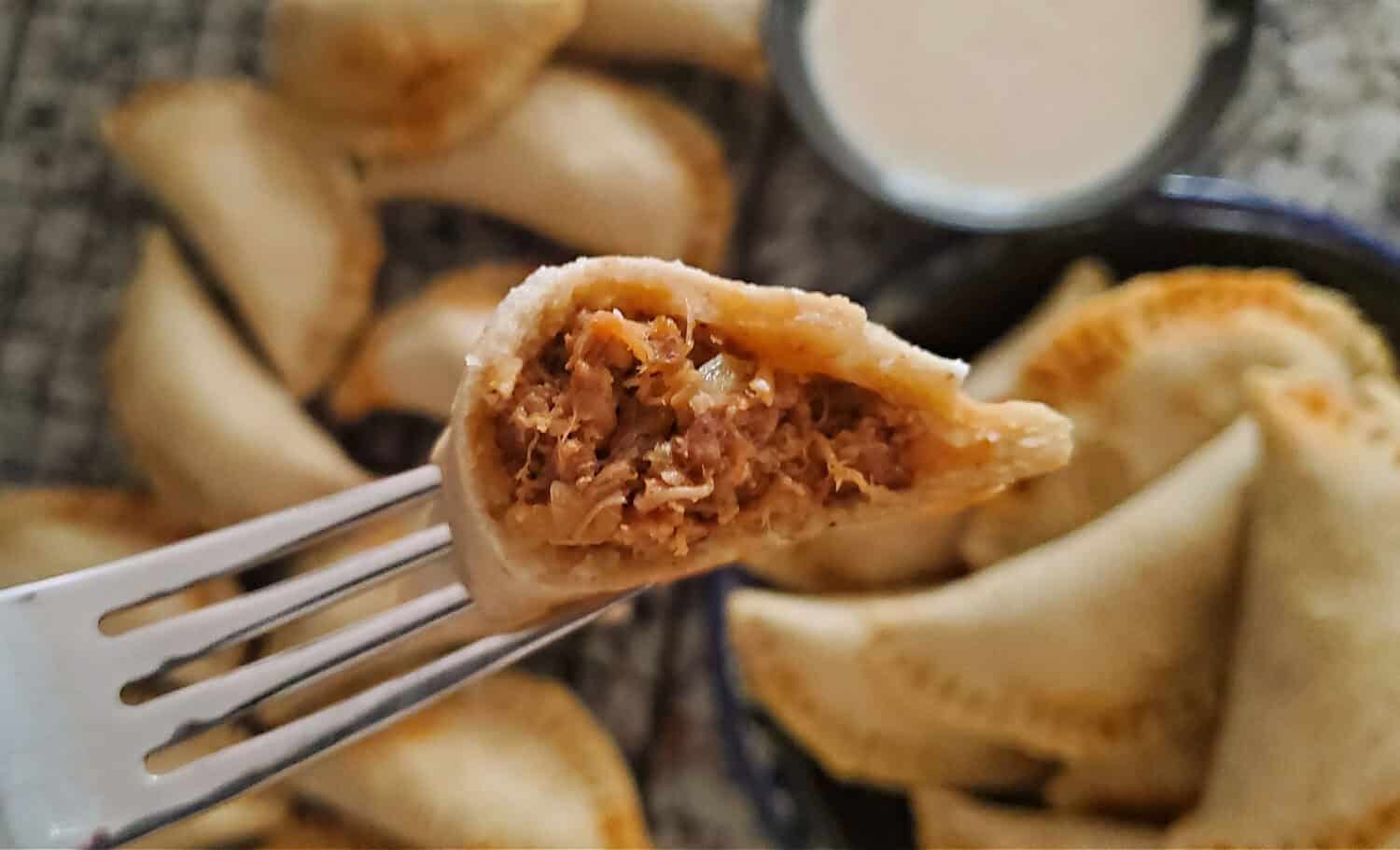 Savory Empanadas: Shredded pork & chorizo, garlic, onions and seasonings. Great for snacks, dinner, game day or any Mexicana feast!