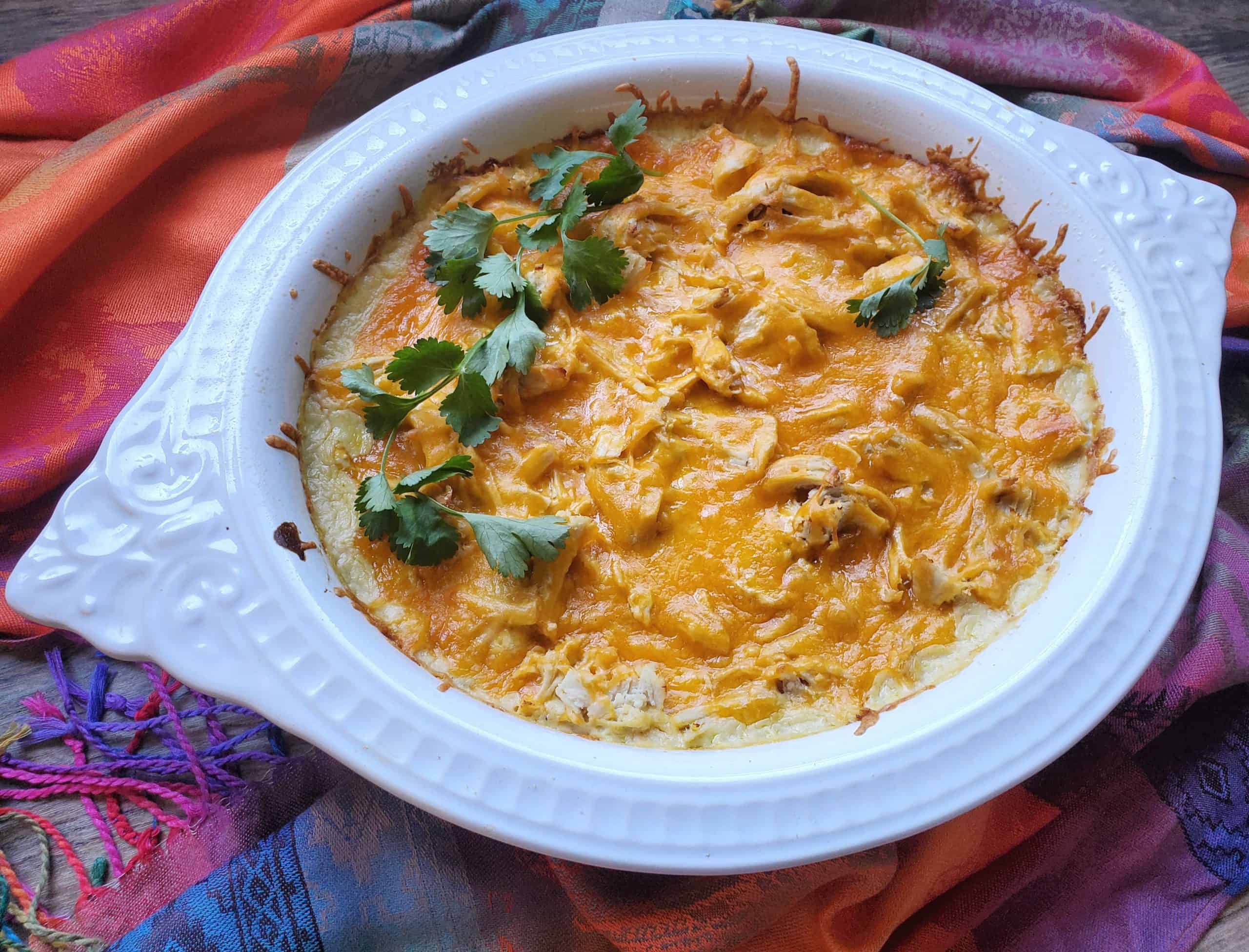 Roasted Chicken & Green Enchilada Pie