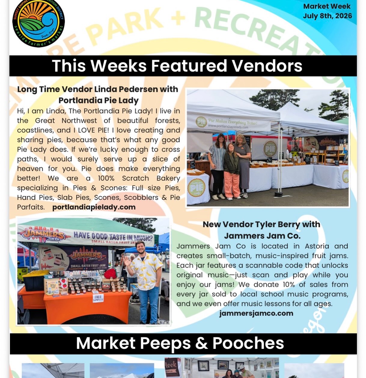 Portlandia Pie Lady is a featured vendor this week at Seaside Farmers Market! We have been wildly successful and my team is awesome! The customers are phenomenal! #seasidefarmersmarket