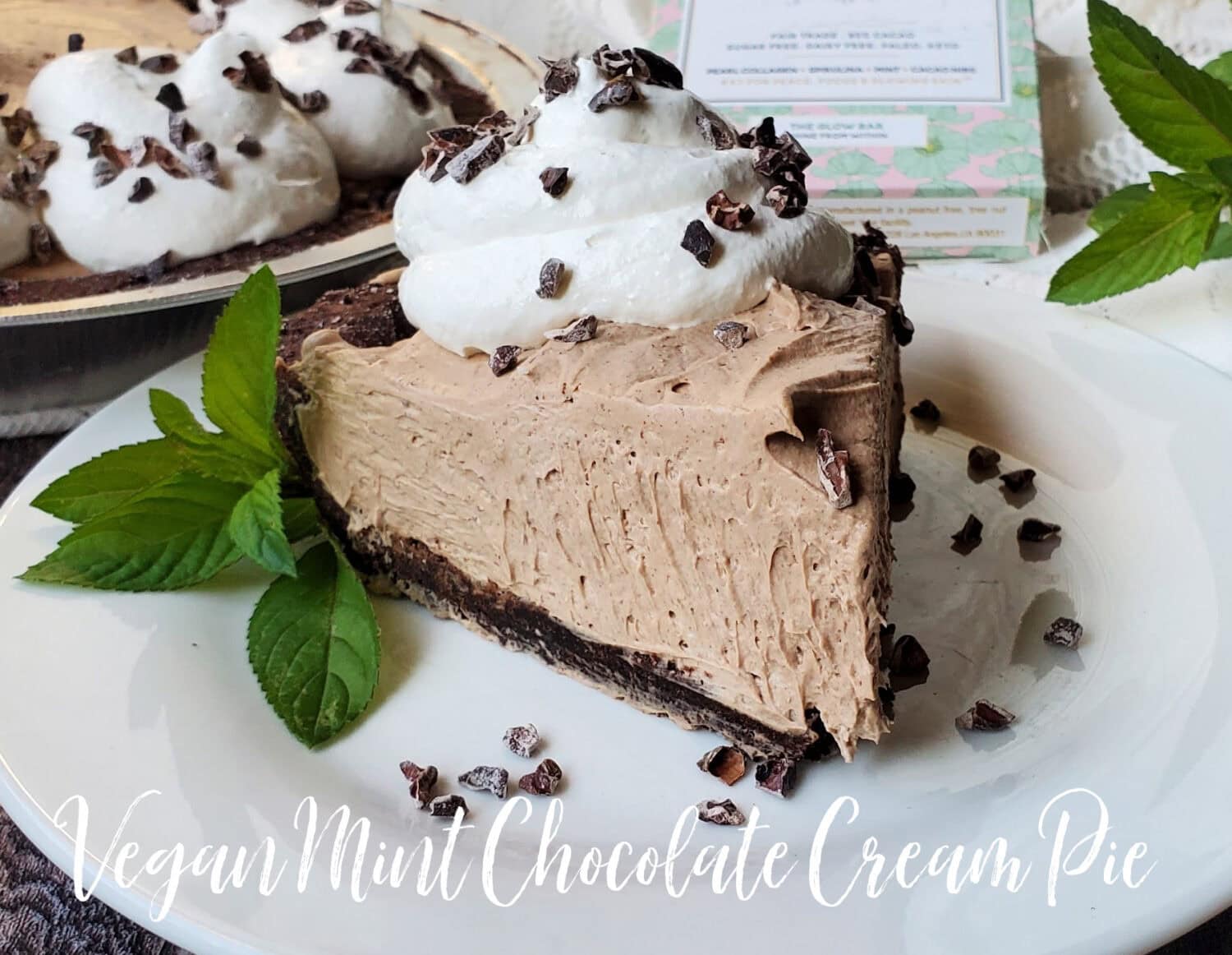 Vegan Mint Chocolate Cream Pie is a heavenly silky lightly sweetened creamy mint filling that tastes like anything but vegan.