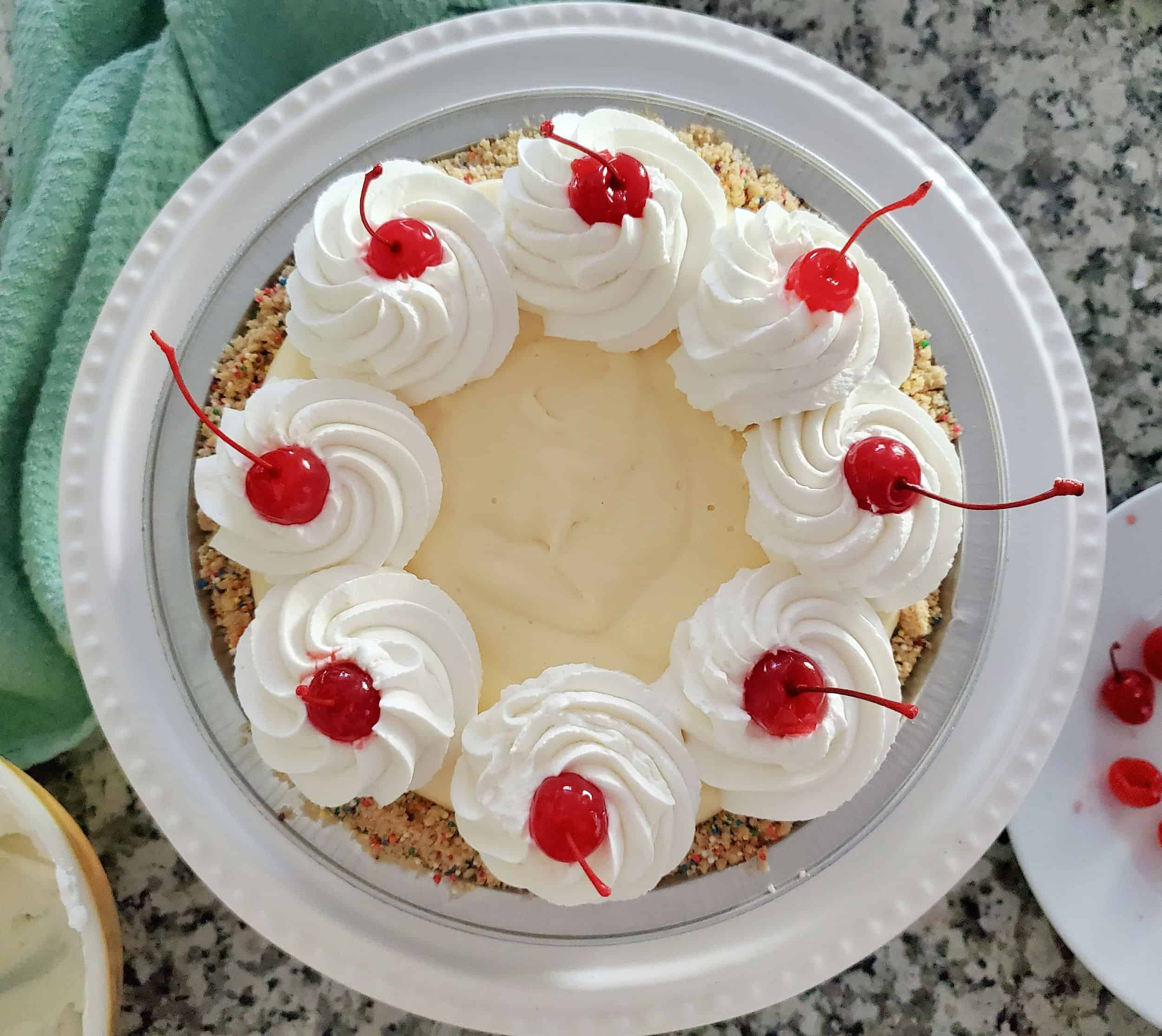 Vanilla Milkshake Pie with Confetti Crust