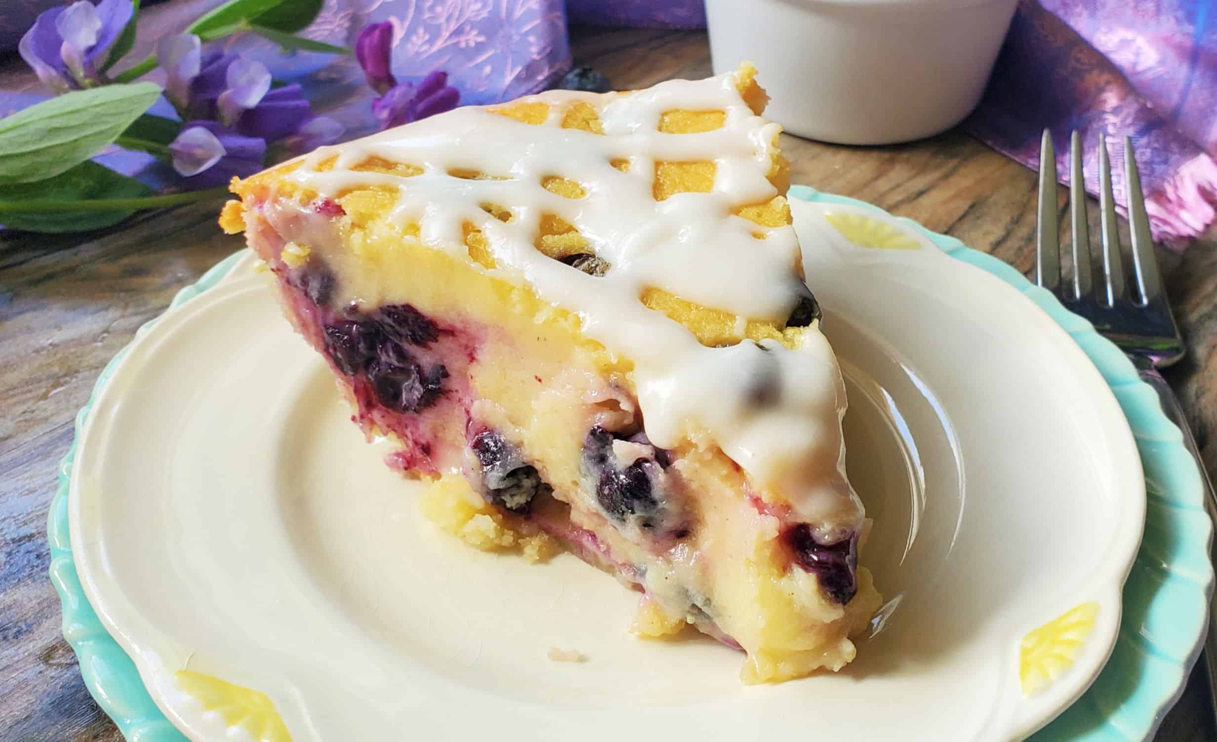 Blueberry Lemon Brownie Batter Pie