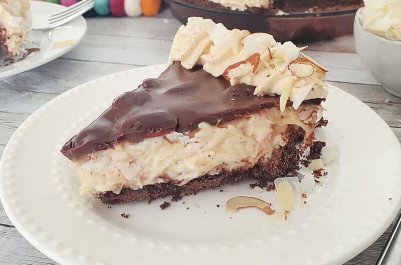 Almond Joy Pie with Almond Whipped Cream