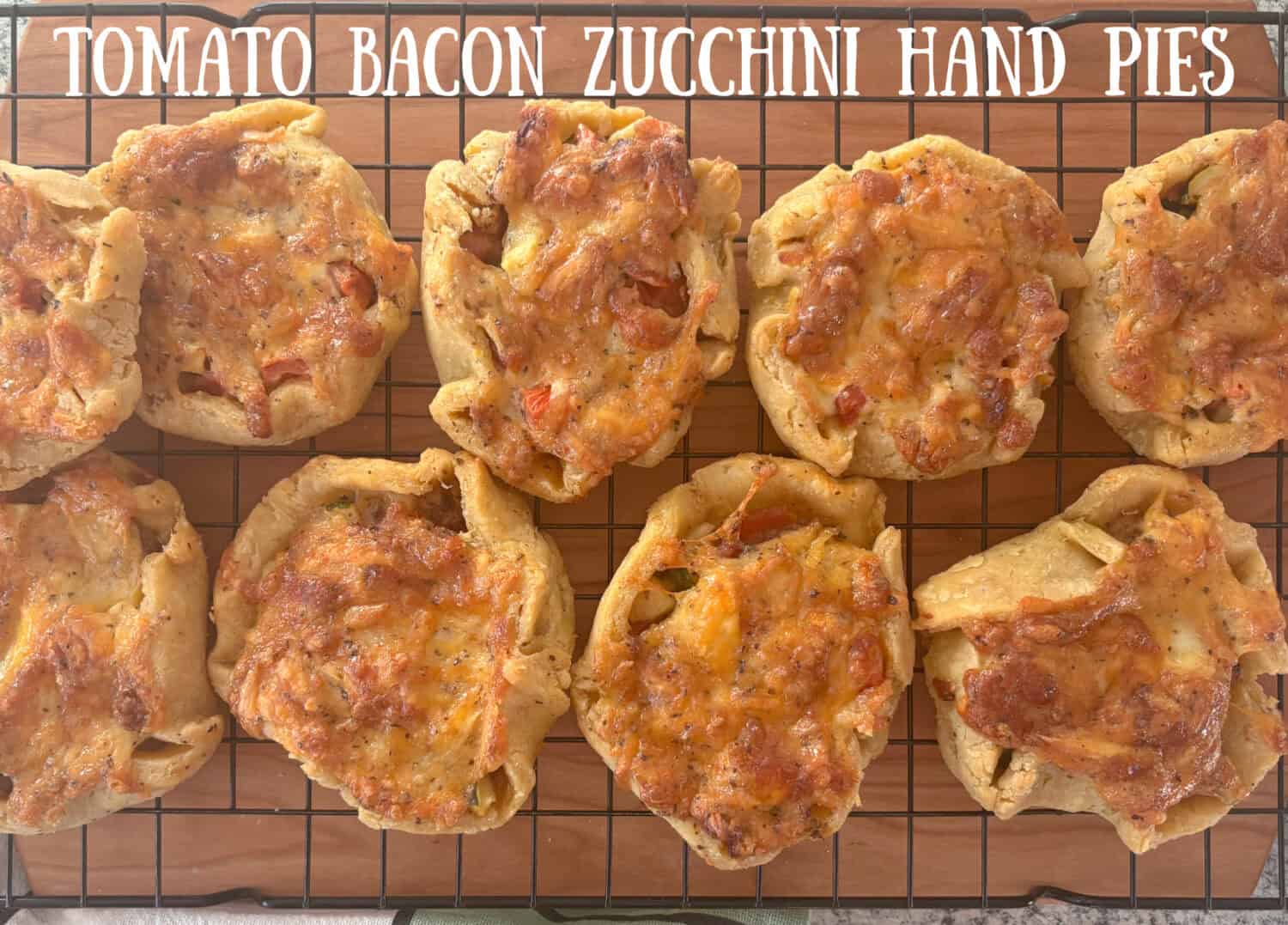 Tomato Bacon Zucchini Hand Pies: A truly divine savory veggie pie, fresh Roma tomatoes, zucchini, basil, garlic & loads of crispy bacon. 