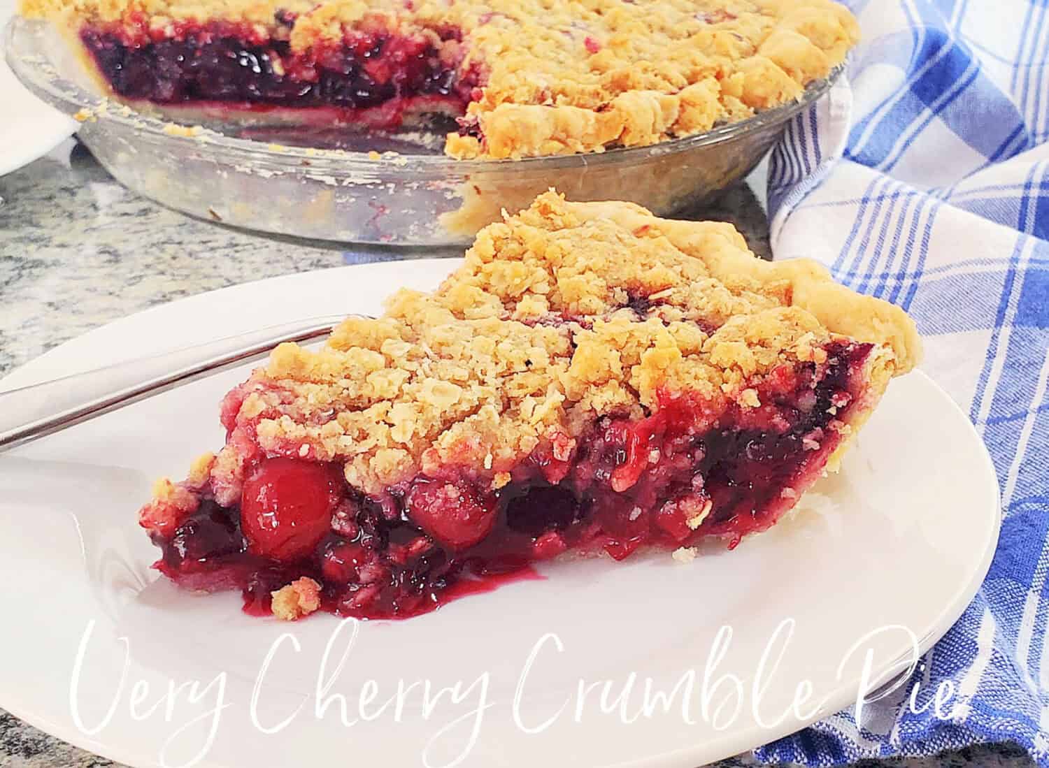 Very Cherry Crumble Pie: Elevate your cherry pie game with a combination of sweet and tart cherries and a splash of pineapple juice, and golden crumble baked topping.