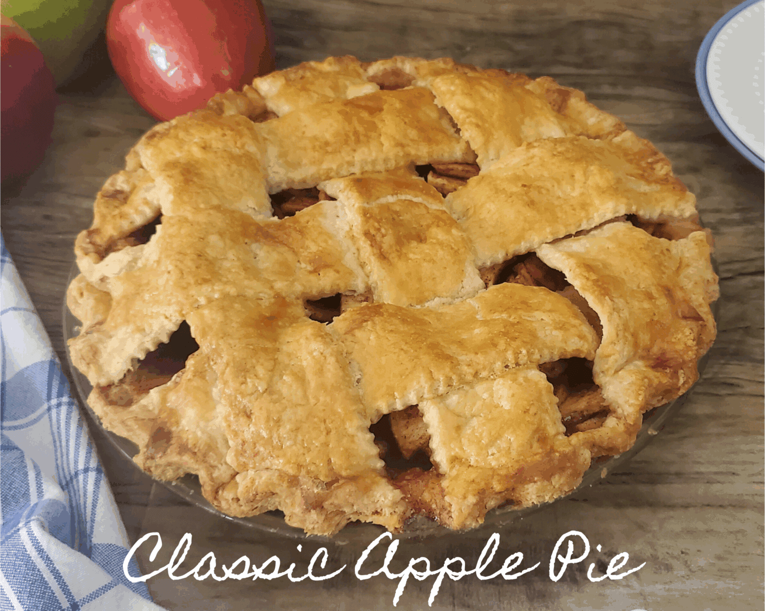 Classic Apple Pie: A variety of tart apples baked with the perfect ratio of sugar & spices in Grandma's flaky buttery crust.