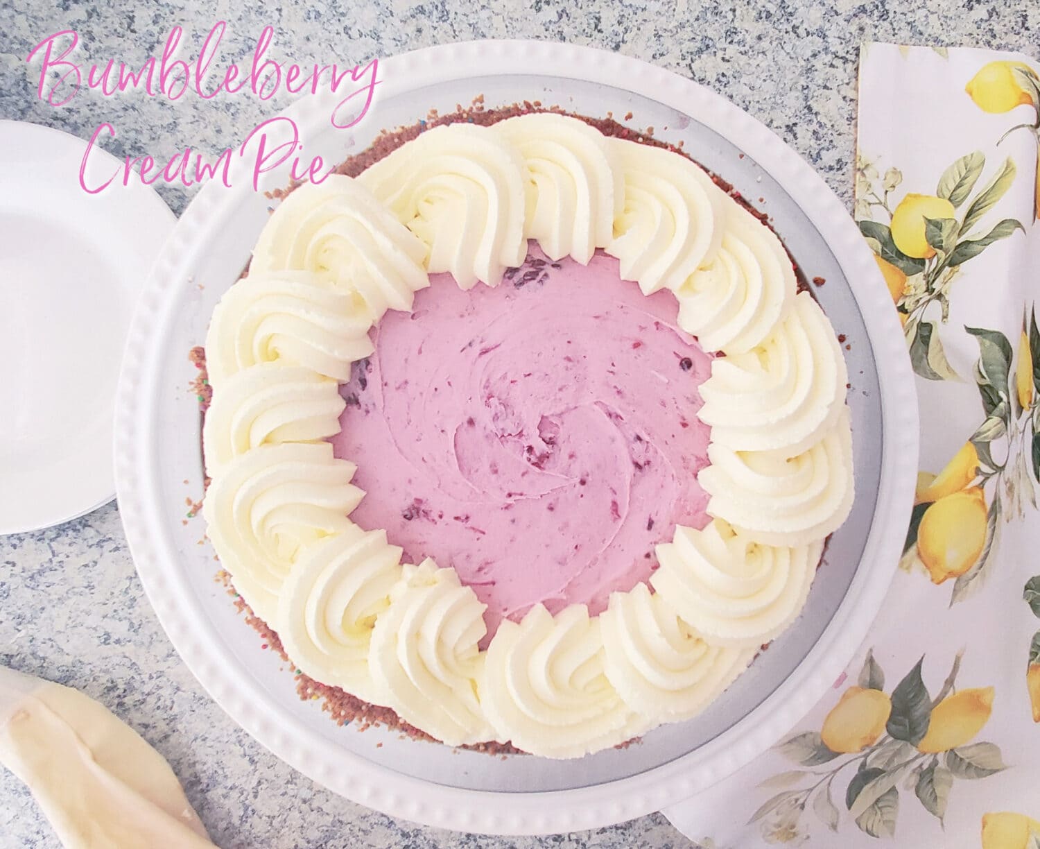 "Bumbleberry" is a mix of Blackberries, blueberries, raspberries & strawberries, all swirled in to my Home Base Pie Cream Pie Filling. 