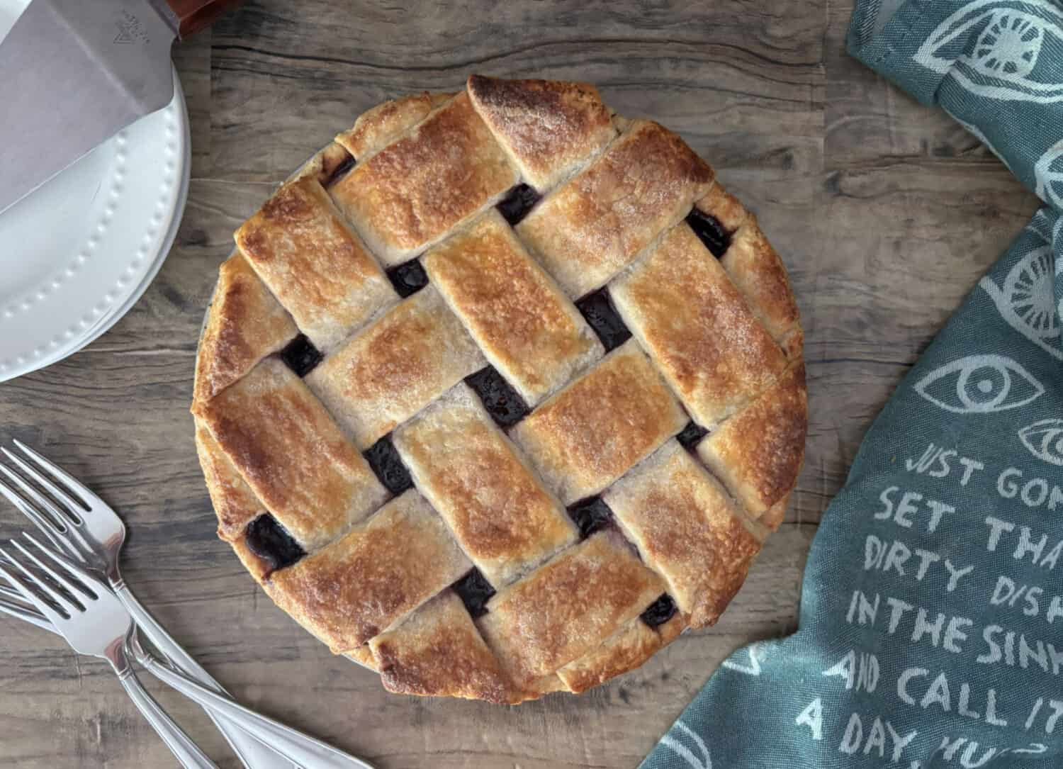 Blueberries will burst with flavor in this classic blueberry pie, made with a splash of lemon and hint of cinnamon in a buttery, flaky crust.