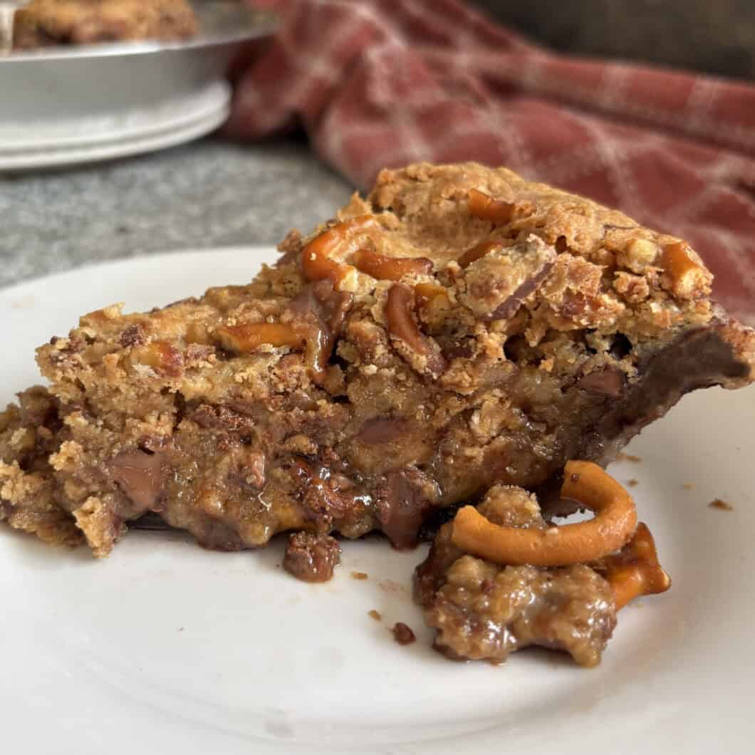 Gooey Pretzel Peanut Butter Cup Pie